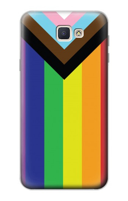 S3846 Drapeau de fierté LGBT Etui Coque Housse pour Samsung Galaxy J7 Prime (SM-G610F)