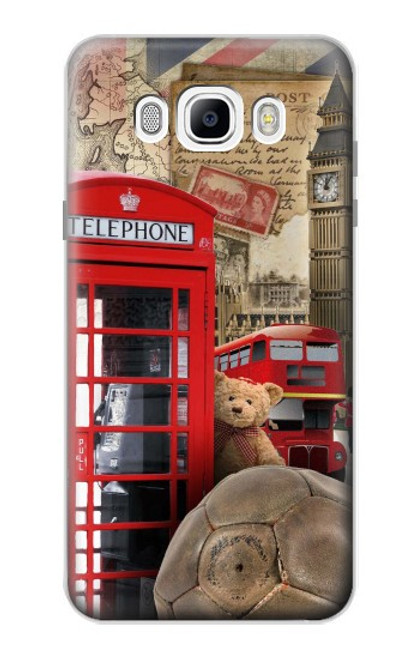 S3856 Vintage Londres Britannique Etui Coque Housse pour Samsung Galaxy J7 (2016)