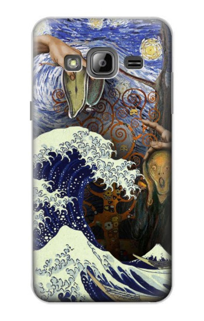 S3851 Monde de l'art Van Gogh Hokusai Da Vinci Etui Coque Housse pour Samsung Galaxy J3 (2016)