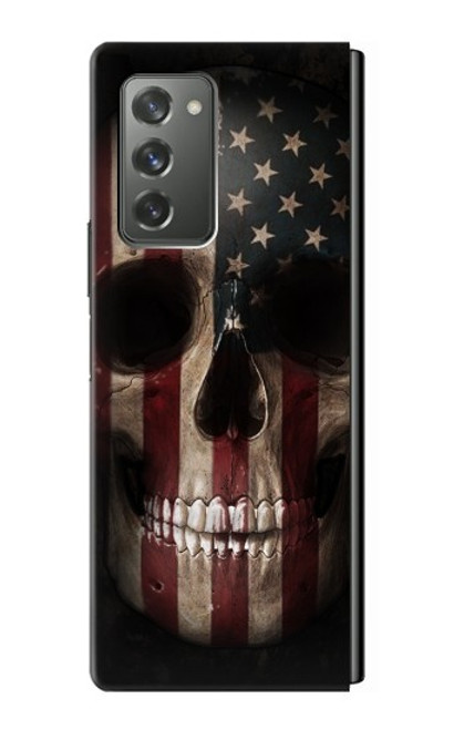 S3850 Crâne de drapeau américain Etui Coque Housse pour Samsung Galaxy Z Fold2 5G
