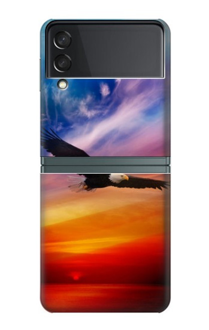 S3841 Pygargue à tête blanche volant dans un ciel coloré Etui Coque Housse pour Samsung Galaxy Z Flip 3 5G