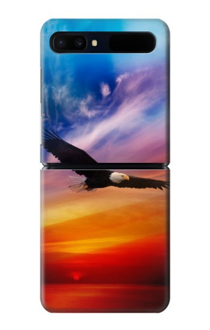 S3841 Pygargue à tête blanche volant dans un ciel coloré Etui Coque Housse pour Samsung Galaxy Z Flip 5G