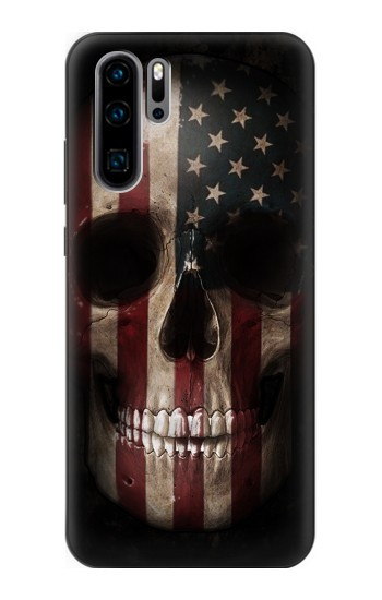 S3850 Crâne de drapeau américain Etui Coque Housse pour Huawei P30 Pro