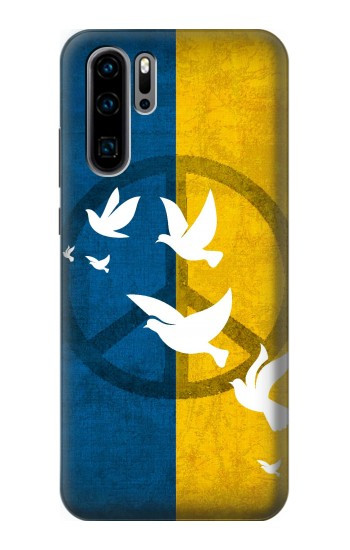 S3857 Colombe de la paix drapeau ukrainien Etui Coque Housse pour Huawei P30 Pro