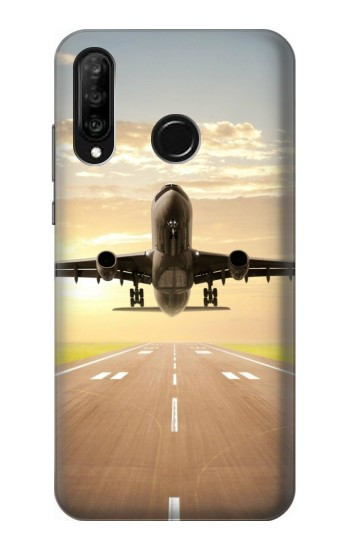 S3837 Avion Décollage Sunrise Etui Coque Housse pour Huawei P30 lite