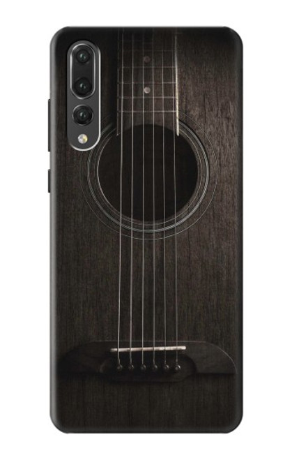 S3834 Guitare noire Old Woods Etui Coque Housse pour Huawei P20 Pro