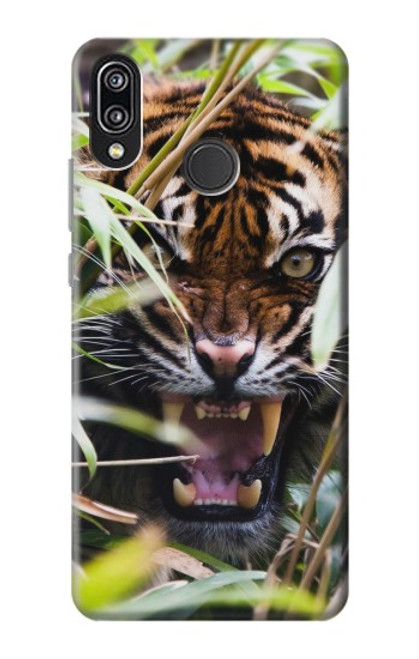 S3838 Tigre du Bengale qui aboie Etui Coque Housse pour Huawei P20 Lite