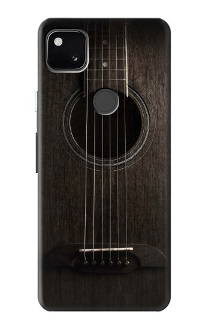 S3834 Guitare noire Old Woods Etui Coque Housse pour Google Pixel 4a