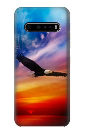 S3841 Pygargue à tête blanche volant dans un ciel coloré Etui Coque Housse pour LG V60 ThinQ 5G
