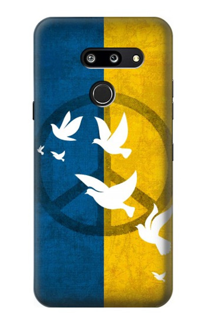 S3857 Colombe de la paix drapeau ukrainien Etui Coque Housse pour LG G8 ThinQ