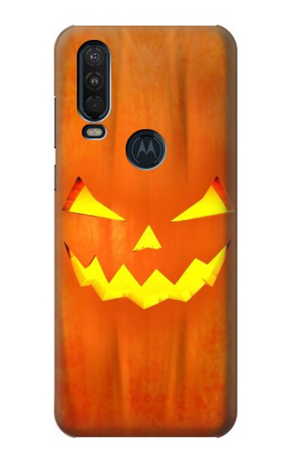 S3828 Citrouille d'Halloween Etui Coque Housse pour Motorola One Action (Moto P40 Power)