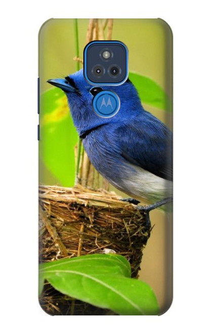 S3839 Oiseau bleu du bonheur Oiseau bleu Etui Coque Housse pour Motorola Moto G Play (2021)