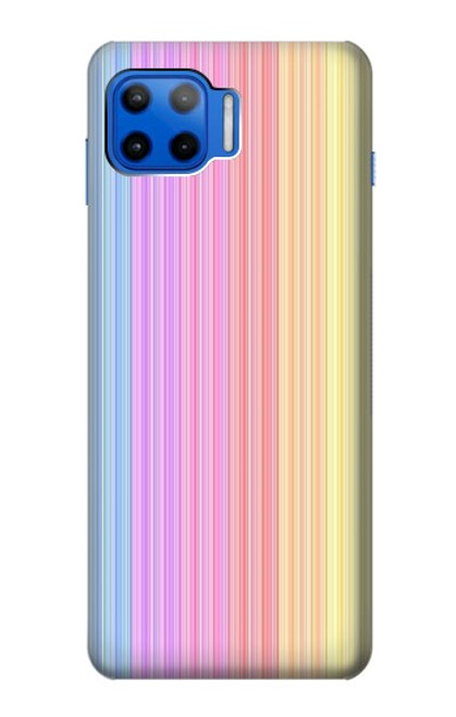 S3849 Couleurs verticales colorées Etui Coque Housse pour Motorola Moto G 5G Plus