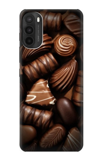 S3840 Amateurs de chocolat au lait au chocolat noir Etui Coque Housse pour Motorola Moto G71 5G