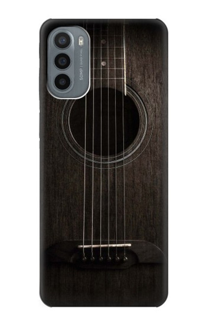 S3834 Guitare noire Old Woods Etui Coque Housse pour Motorola Moto G31