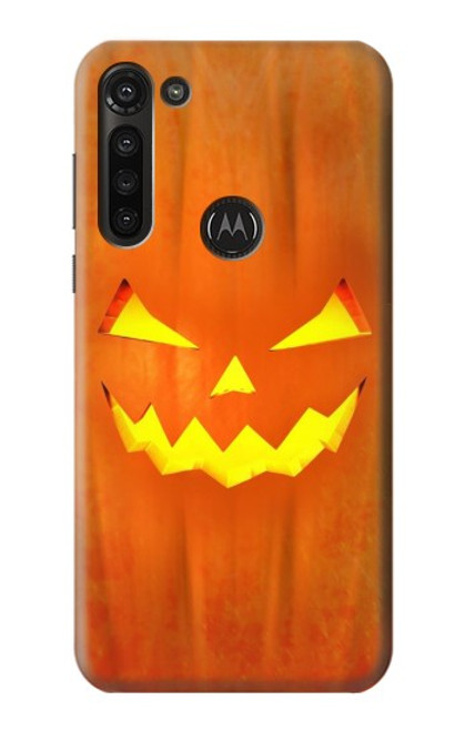 S3828 Citrouille d'Halloween Etui Coque Housse pour Motorola Moto G8 Power