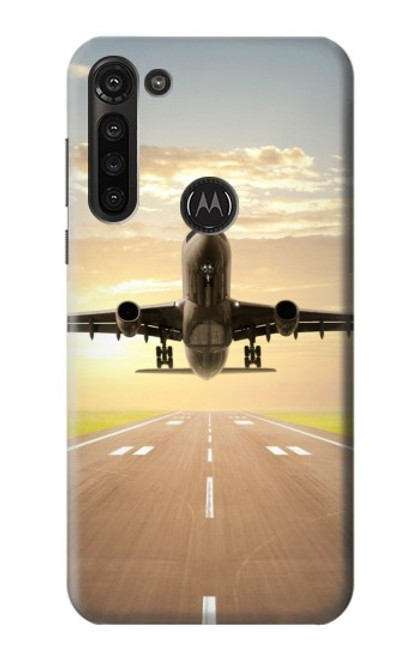 S3837 Avion Décollage Sunrise Etui Coque Housse pour Motorola Moto G8 Power