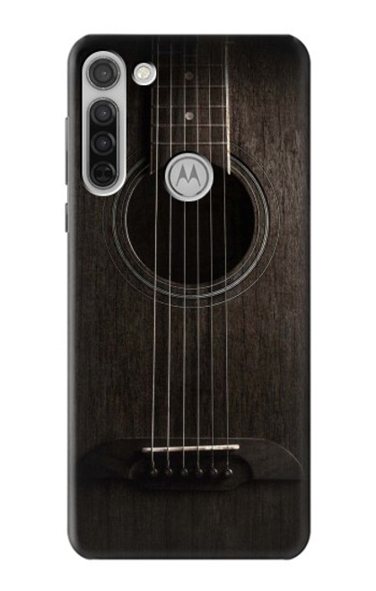 S3834 Guitare noire Old Woods Etui Coque Housse pour Motorola Moto G8