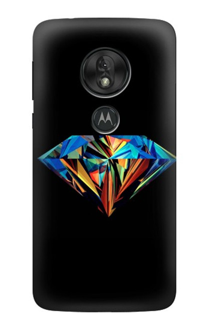 S3842 Diamant coloré abstrait Etui Coque Housse pour Motorola Moto G7 Play