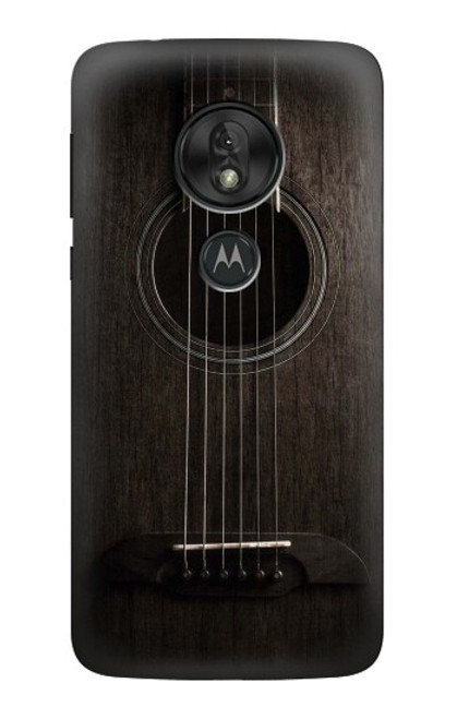 S3834 Guitare noire Old Woods Etui Coque Housse pour Motorola Moto G7 Power