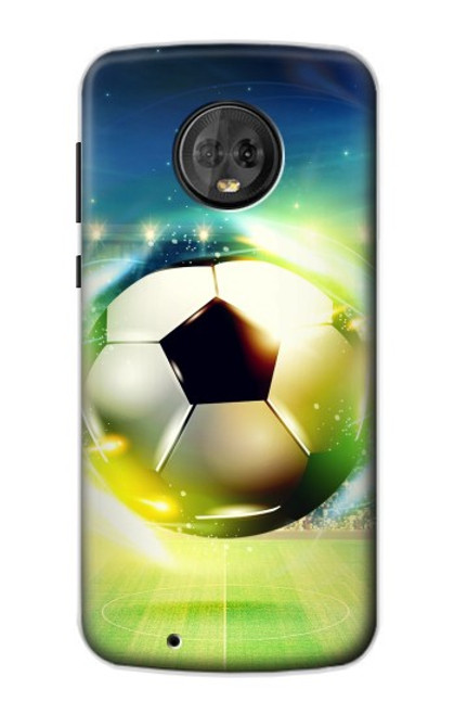 S3844 Ballon de football de football rougeoyant Etui Coque Housse pour Motorola Moto G6