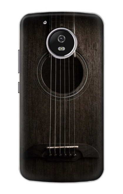 S3834 Guitare noire Old Woods Etui Coque Housse pour Motorola Moto G5