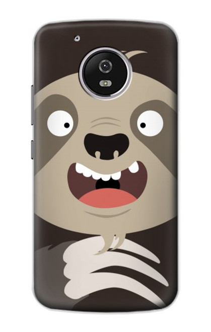 S3855 Dessin animé visage paresseux Etui Coque Housse pour Motorola Moto G5