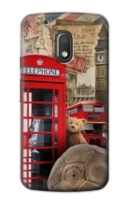 S3856 Vintage Londres Britannique Etui Coque Housse pour Motorola Moto G4 Play