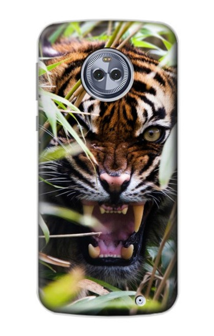 S3838 Tigre du Bengale qui aboie Etui Coque Housse pour Motorola Moto X4