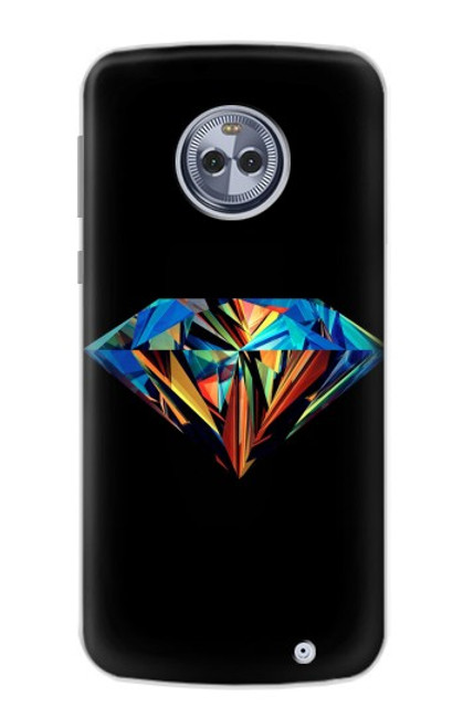 S3842 Diamant coloré abstrait Etui Coque Housse pour Motorola Moto X4