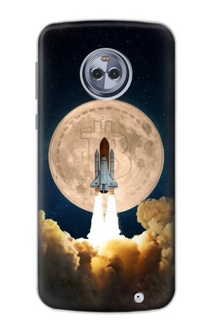 S3859 Bitcoin à la Lune Etui Coque Housse pour Motorola Moto X4