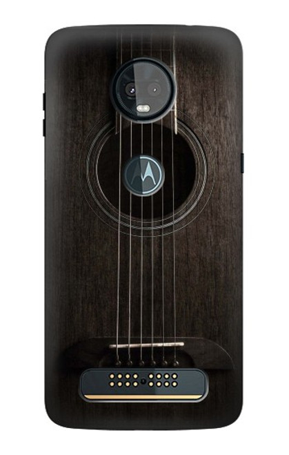 S3834 Guitare noire Old Woods Etui Coque Housse pour Motorola Moto Z3, Z3 Play