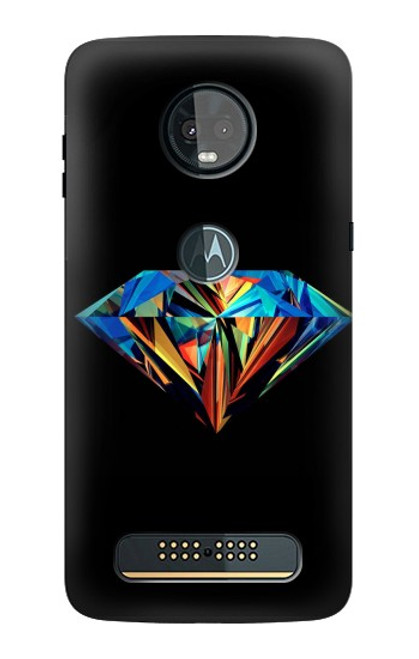 S3842 Diamant coloré abstrait Etui Coque Housse pour Motorola Moto Z3, Z3 Play