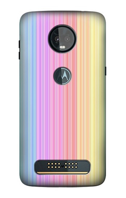 S3849 Couleurs verticales colorées Etui Coque Housse pour Motorola Moto Z3, Z3 Play
