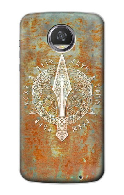 S3827 Lance Gungnir d'Odin Norse Viking Symbol Etui Coque Housse pour Motorola Moto Z2 Play, Z2 Force