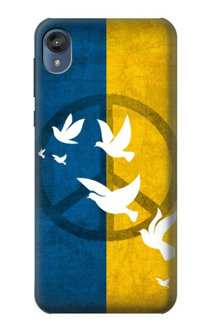 S3857 Colombe de la paix drapeau ukrainien Etui Coque Housse pour Motorola Moto E6, Moto E (6th Gen)