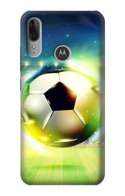 S3844 Ballon de football de football rougeoyant Etui Coque Housse pour Motorola Moto E6 Plus, Moto E6s
