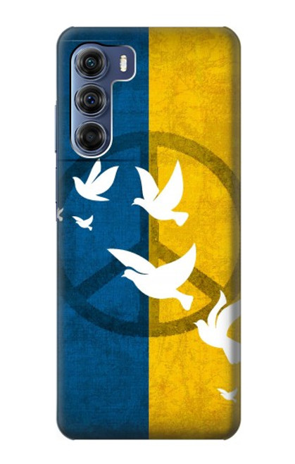 S3857 Colombe de la paix drapeau ukrainien Etui Coque Housse pour Motorola Edge S30