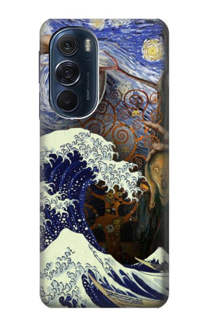 S3851 Monde de l'art Van Gogh Hokusai Da Vinci Etui Coque Housse pour Motorola Edge X30