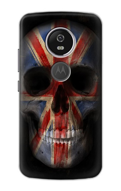 S3848 Crâne de drapeau du Royaume-Uni Etui Coque Housse pour Motorola Moto E5 Plus