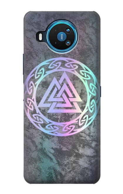 S3833 Valknut Odin Wotans Noeud Hrungnir Coeur Etui Coque Housse pour Nokia 8.3 5G