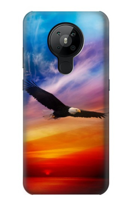 S3841 Pygargue à tête blanche volant dans un ciel coloré Etui Coque Housse pour Nokia 5.3