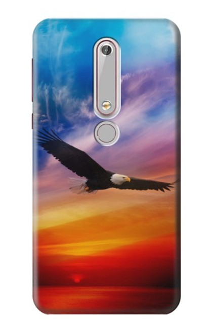 S3841 Pygargue à tête blanche volant dans un ciel coloré Etui Coque Housse pour Nokia 6.1, Nokia 6 2018