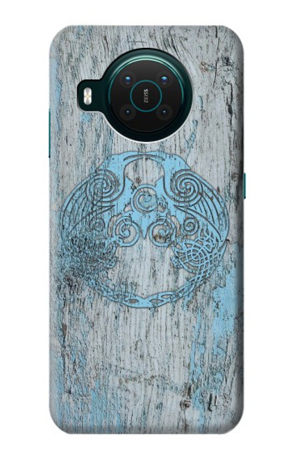 S3829 Huginn et Muninn Twin Ravens Norse Etui Coque Housse pour Nokia X10