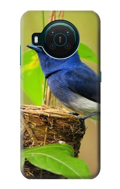 S3839 Oiseau bleu du bonheur Oiseau bleu Etui Coque Housse pour Nokia X10