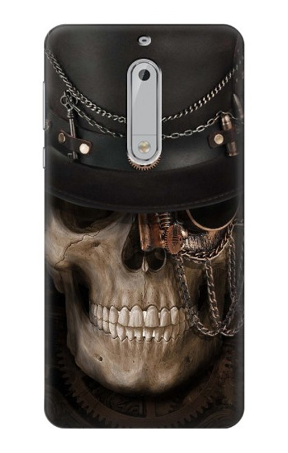 S3852 Crâne Steampunk Etui Coque Housse pour Nokia 5