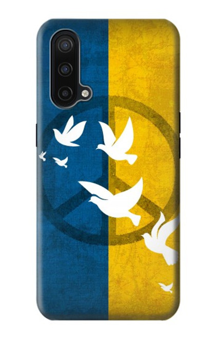 S3857 Colombe de la paix drapeau ukrainien Etui Coque Housse pour OnePlus Nord CE 5G