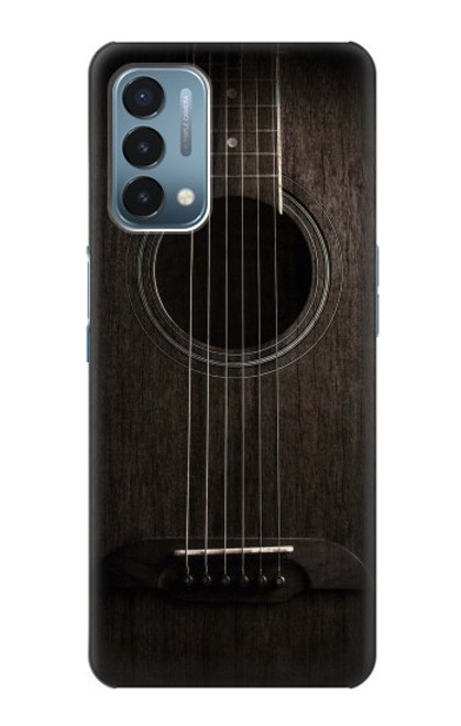 S3834 Guitare noire Old Woods Etui Coque Housse pour OnePlus Nord N200 5G
