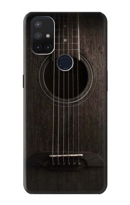 S3834 Guitare noire Old Woods Etui Coque Housse pour OnePlus Nord N10 5G