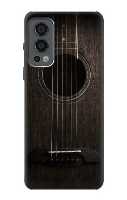 S3834 Guitare noire Old Woods Etui Coque Housse pour OnePlus Nord 2 5G